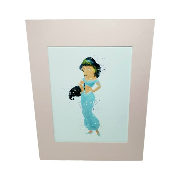 Disney's Jazmin Water Color Picture Print With Mat No Frame - Picture 1 of 6